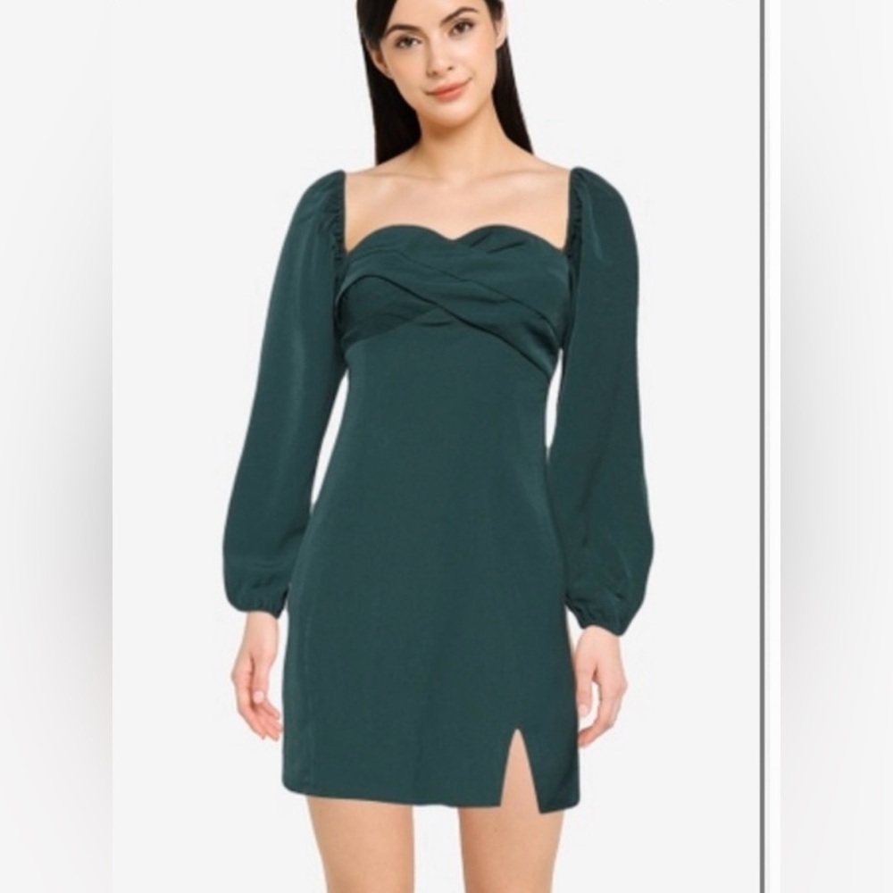 NWT Women’s Abercrombie & Fitch Long Sleeve Draped Bodice Mini Dress Size XL